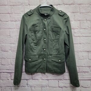 Mossimo Military Field Cargo Jacket‎ Womens M Button Front Minimalist Grunge Y2k